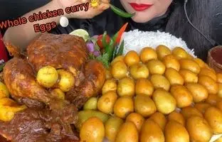 (ویدئو) خوردن 50 تخم مرغ و یک مرغ 3 کیلوگرمی با برنج توسط دختر مشهور هندی