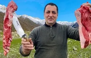 (ویدئو) غذای روستایی در آذربایجان؛ پخت یک غذا با گوشت و سیب زمینی به ارزش 6 میلیون تومان!