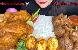 (ویدئو) خوردن 6 کیلوگرم چلو مرغ، چلو جگر و تخم مرغ توسط دختر جوان و مشهور هندی