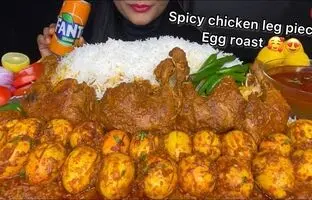 (ویدئو) خوردن 21 عدد تخم مرغ و 2.5 کیلوگرم چلومرغ به سبک دختر مشهور هندی