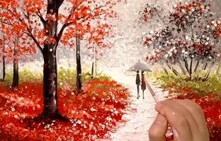 (ویدئو) آموزش نقاشی: تو هم میتونی این جنگل رمانتیک پاییزی رو بکشی