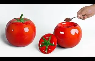 (ویدئو) این ظرف زیبای ادویه رو خیلی راحت و سریع با سیمان سفید درست کن