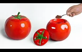 (ویدئو) این ظرف زیبای ادویه رو خیلی راحت و سریع با سیمان سفید درست کن