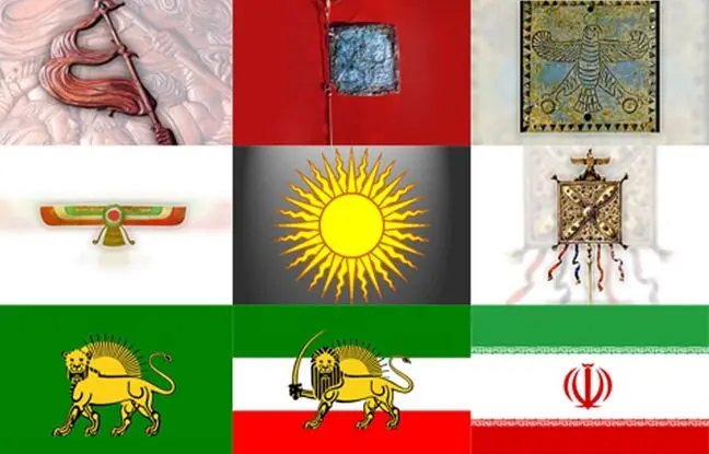 تغییرات پرچم ایران از ۲,۵۰۰ سال قبل از میلاد تا به امروز