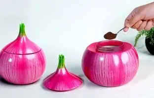 (ویدئو) با سیمان سفید یه ظرف بامزه قهوه به شکل پیاز درست کن