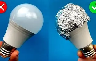 (ویدئو) یک روش ساده و خلاقانه برای افزایش نور لامپ LED با فویل آلومینیومی