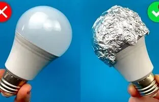 (ویدئو) یک روش ساده و خلاقانه برای افزایش نور لامپ LED با فویل آلومینیومی