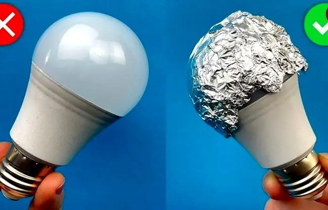 (ویدئو) یک روش ساده و خلاقانه برای افزایش نور لامپ LED با فویل آلومینیومی