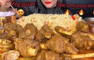 (ویدئو) غذاخوردن با صدا؛ خوردن 2 کیلوگرم چلو گوشت توسط دختر مشهور هندی