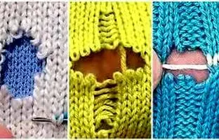 (ویدئو) سه روش خلاقانه و حرفه ای برای تعمیر سوراخ روی لباس های بافت