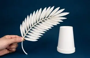(ویدئو) با لیوان کاغذی یکبار مصرف این برگ نخل زیبا رو درست کن