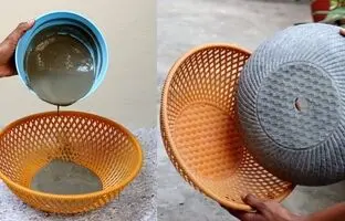 (ویدئو) میدونستی با یه آبکش پلاستیکی ساده میتونی گلدون زیبا بسازی