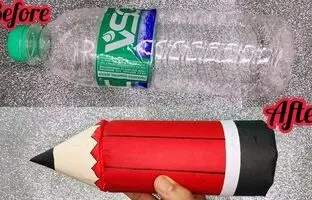 (ویدئو) نحوه ساخت جعبه مداد از بطری زباله