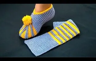 (ویدئو) آموزش بافتنی: این پاپوش زیبا رو خیلی راحت بباف