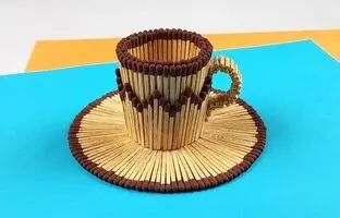 (ویدئو) طریقه ساخت یک فنجان دکوری زیبا با چوب کبریت