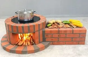 (ویدئو) با این روش ساده در تراس خانه خود یک اجاق هیزمی دوکاره بسازید