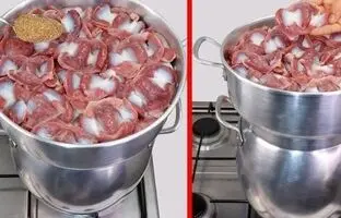 (ویدئو) پخت یک غذای عربی با جگر مرغ به سبک آشپز زن مشهور کویتی