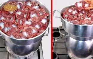 (ویدئو) پخت یک غذای عربی با جگر مرغ به سبک آشپز زن مشهور کویتی