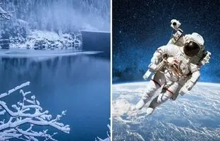شبیه‌سازی فضا در دریاچه‌ای یخ زده