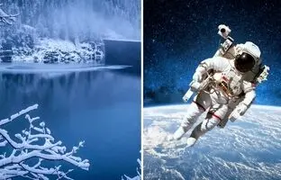شبیه‌سازی فضا در دریاچه‌ای یخ زده