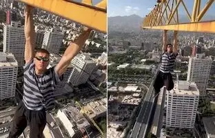 (ویدئو) سقوط یک پارکورکار از بالای ارتفاع