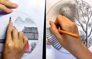 (ویدئو) آموزش حرفه ای نقاشی با مداد سیاه