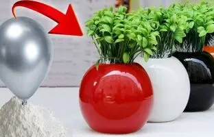 (ویدئو) گلدان نخرید؛ با سیمان و بادکنک این گلدان های زیبا را درست کنید