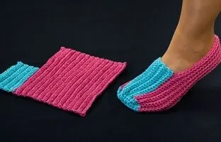 (ویدئو) آموزش بافتنی: یک ساعته این پاپوش گرم و نرم رو برای خودت بباف