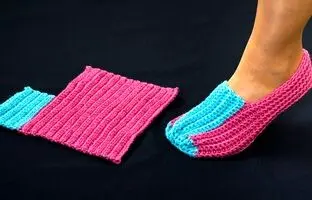 (ویدئو) آموزش بافتنی: یک ساعته این پاپوش گرم و نرم رو برای خودت بباف