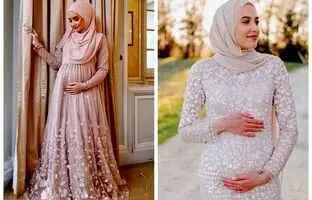 6 مدل لباس مجلسی بارداری با پارچه پولکی؛ خانم‌های باردار با این استایل‌ها شیک و پیک‌تر می‌شوند!