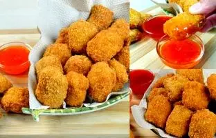 (ویدئو) طرز تهیه ناگت مرغ خانگی به سبک رستورانی