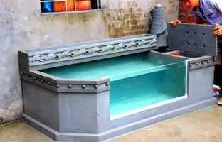 (ویدئو) نحوه ساخت آکواریوم زیبا با سیمان و آجر در حیاط منزل