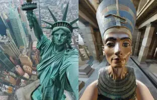 وقتی مجسمه های مشهور جهان سلفی میگیرند