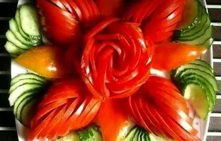 (ویدئو) تزئین گوجه و خیار برای مهمونی