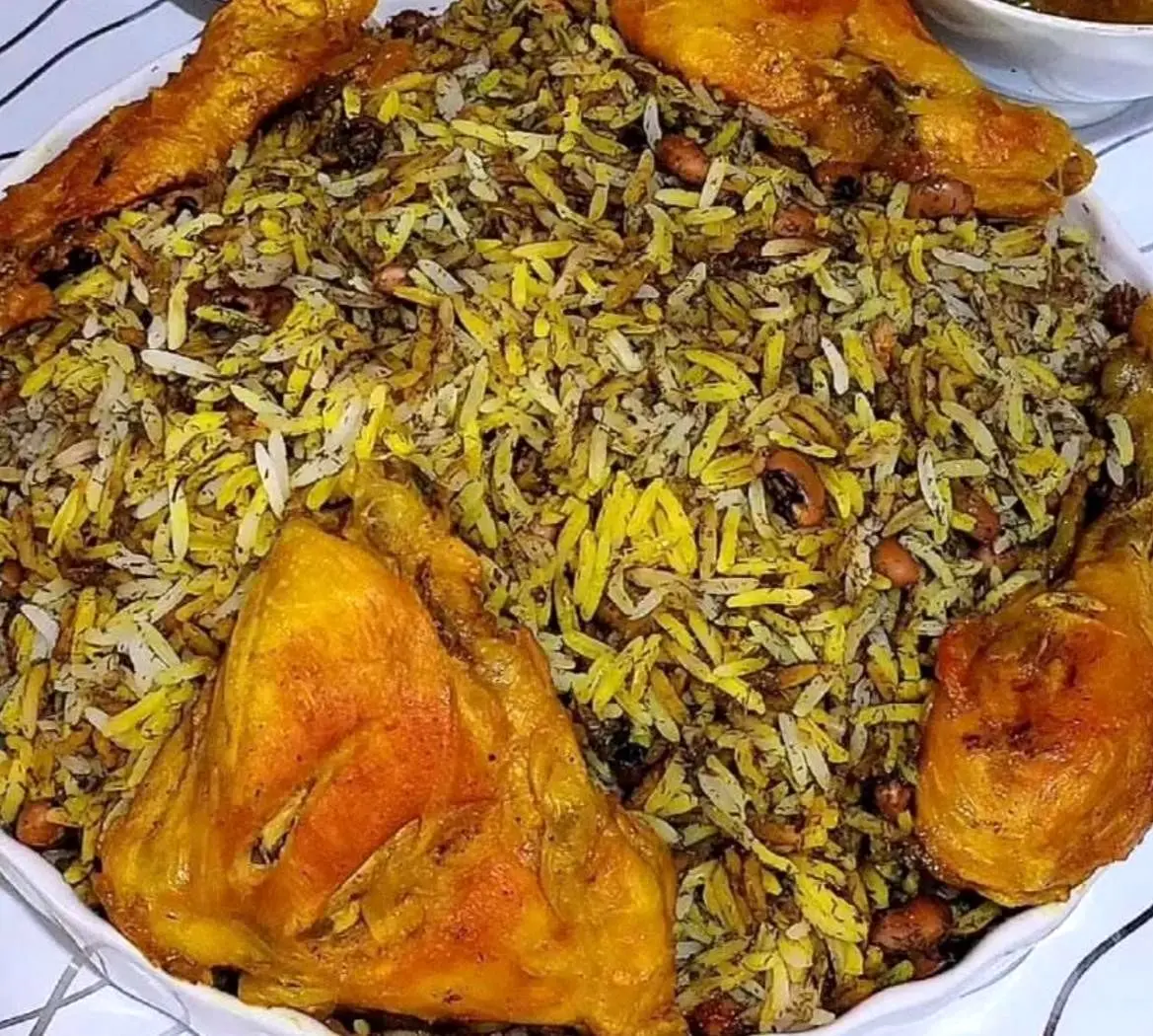 شوید لوبیا پلو با مرغ زعفرانی رو درست کن تا همه انگشت به دهن بمونن!