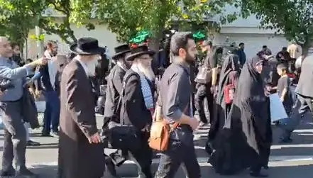 (ویدئو) حضور خاخام‌های یهود در مراسم تشییع رئیس جمهور