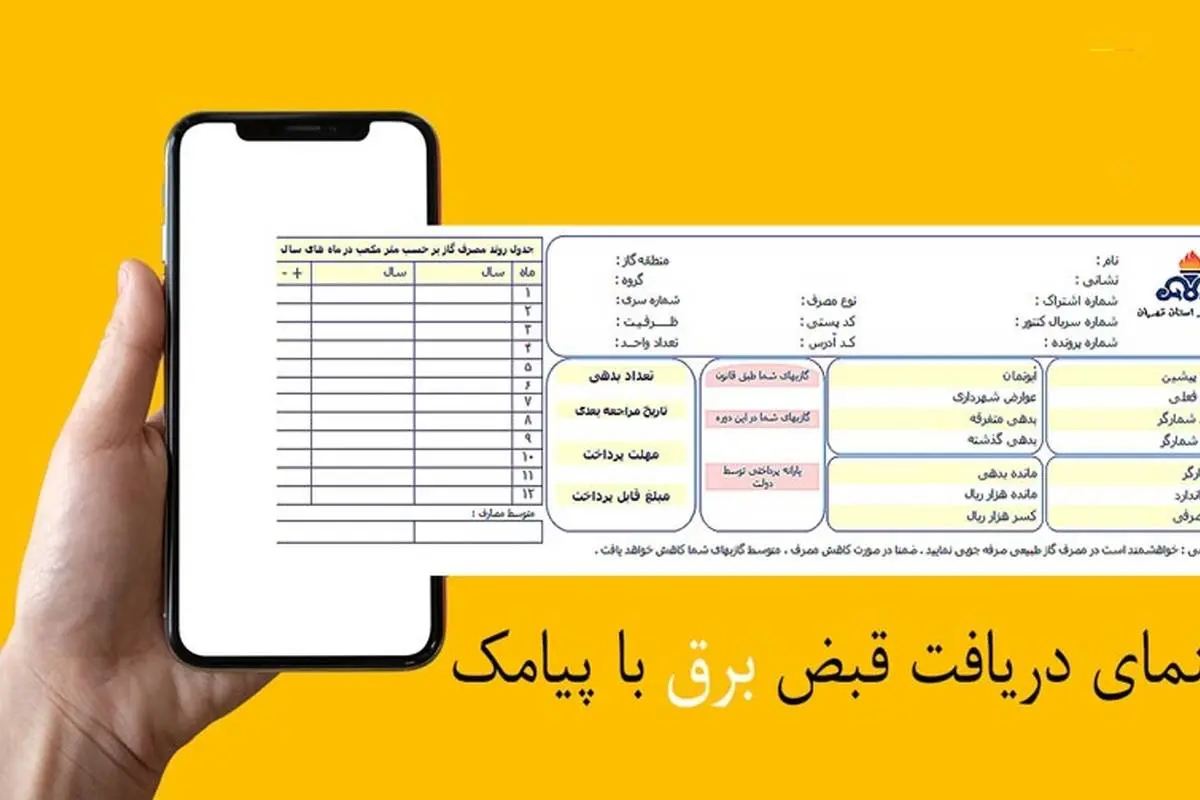 چگونه قبض برق را از طریق پیام دریافت کنیم؟