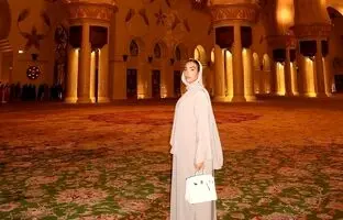 پاپاراتزی خارجی؛ حجاب همسر رونالدو در مسجد شیخ زاید ابوظبی 