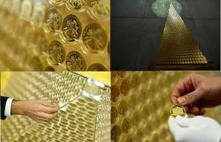 رونمایی از درخت کریسمس ساخته شده از ۶۳ کیلو طلای خالص + ویدئو