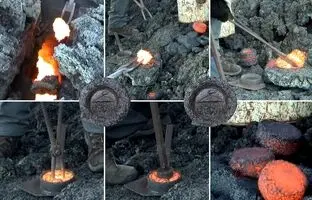 سوغاتی عجیب از گدازه‌های داغ آتشفشان! + ویدئو