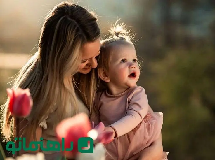 ترفند عکاسی با گوشی 1404؛ ایده عکس بهاری مادر و دختری در باغ لاله به شیوه‌ای آسان