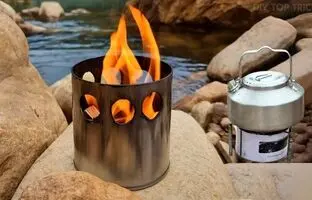 چگونه با قوطی کنسرو یک اجاق هیزمی کوچک مسافرتی درست کنیم + ویدئو