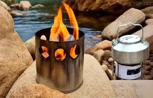 چگونه با قوطی کنسرو یک اجاق هیزمی کوچک مسافرتی درست کنیم + ویدئو