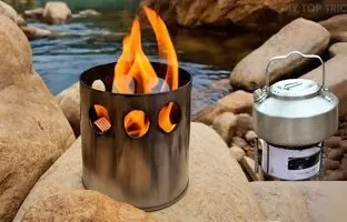 چگونه با قوطی کنسرو یک اجاق هیزمی کوچک مسافرتی درست کنیم + ویدئو