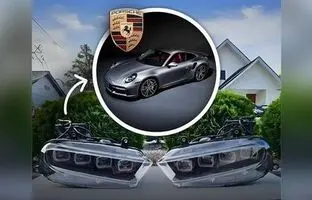 چراغ‌های بوگاتی شیرون را بیار یک پورشه 911 ببر! + عکس