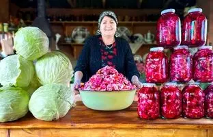  طرز تهیه ترشی کلم خانگی به روش مادربزرگ روستایی آذربایجانی + ویدئو