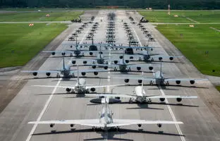 قدرت‌نمایی بی‌سابقه نیروی هوایی آمریکا برای چین در بزرگترین «رژه فیل‌ها» + ویدیو