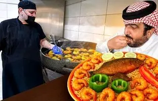 غذاهای خیابانی ملل؛ کله پزی و خوراک دریایی در عربستان + ویدئو