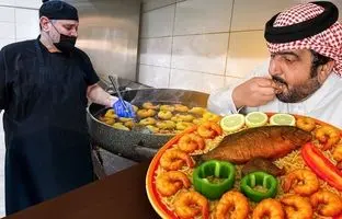 غذاهای خیابانی ملل؛ کله پزی و خوراک دریایی در عربستان + ویدئو