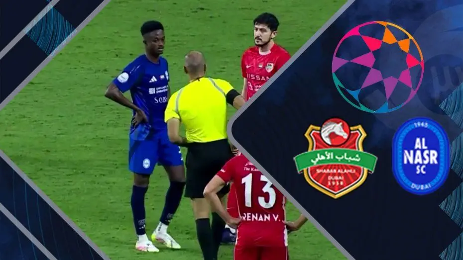خلاصه بازی النصر دبی 1 - شباب الاهلی 1 + ویدئو